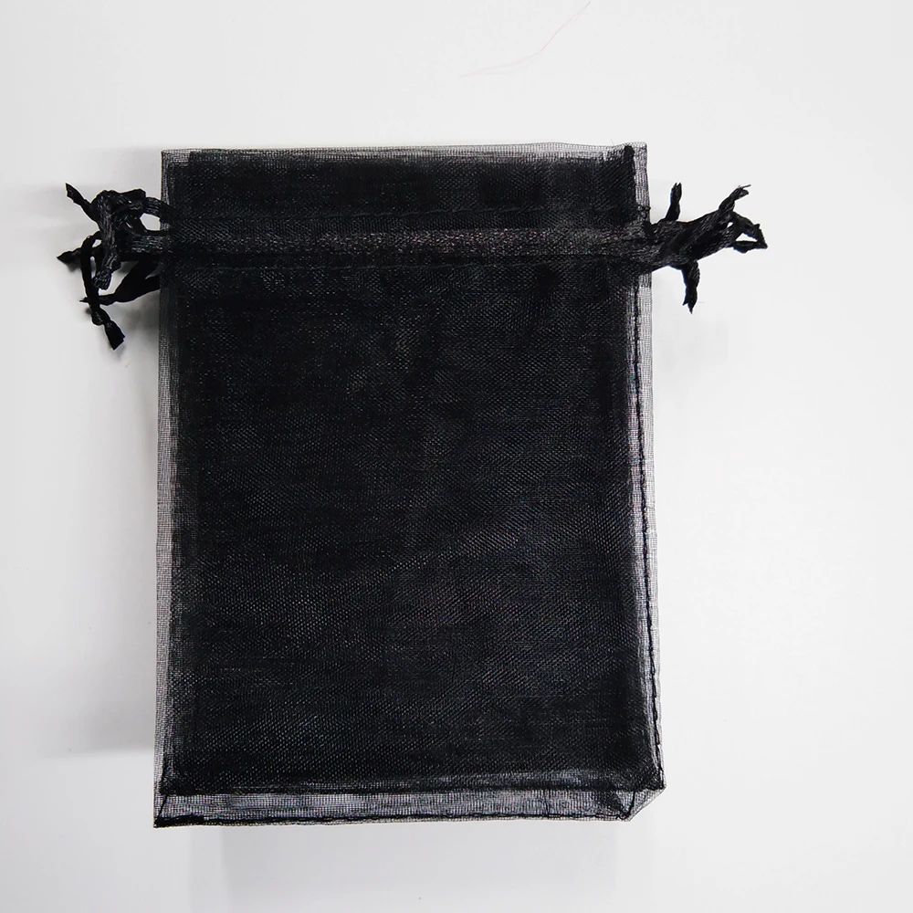 Household 100pcs Drawable Black Small / Big Organza Bags Favor Wedding Party Christmas Gift Bag Jewelry Packaging Bags Pouches