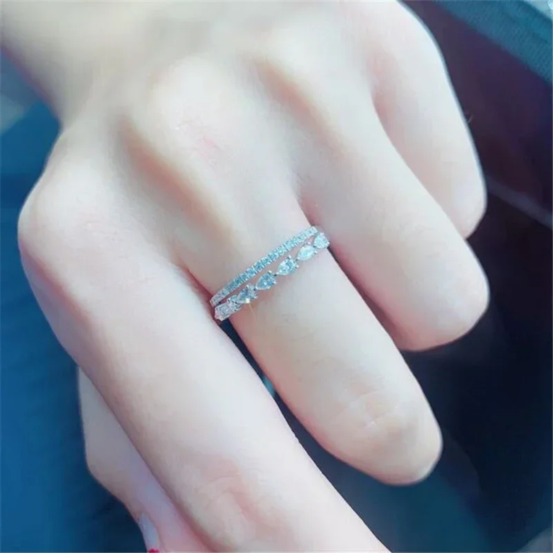 

Luxury 925 Sterling Silver Diamond Ring for Women DIWENFU Anillos De Wedding Bands Bizuteria Engagement Diamond Jewelry Rings
