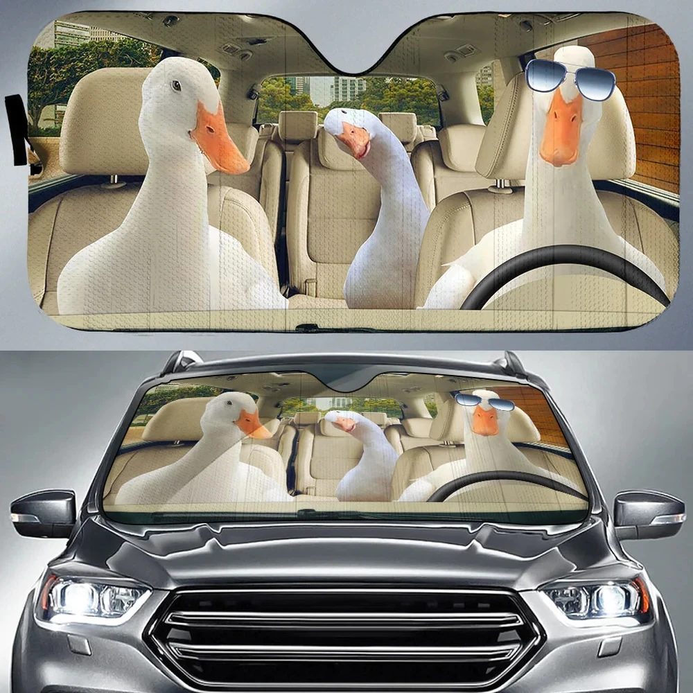 Ducks Car All Over Printed 3D Sun Shade for Car Truck Decor Windshield Sunshade,Blocks UV Rays Sun