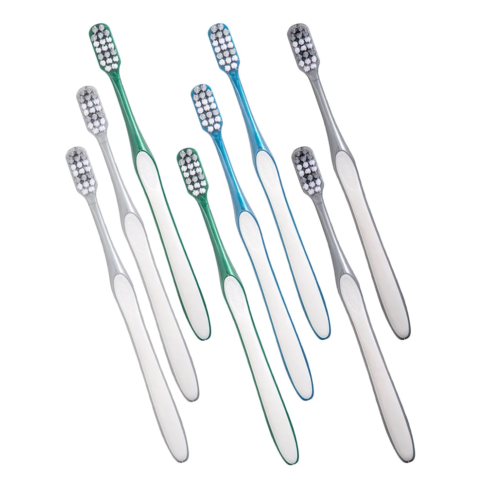 8Pcs 남성용 하드 브리슬 칫솔 가볍고 휴대 가능한 수동 여행용 칫솔 대형 헤드 핸드헬드 치아 청소 도구