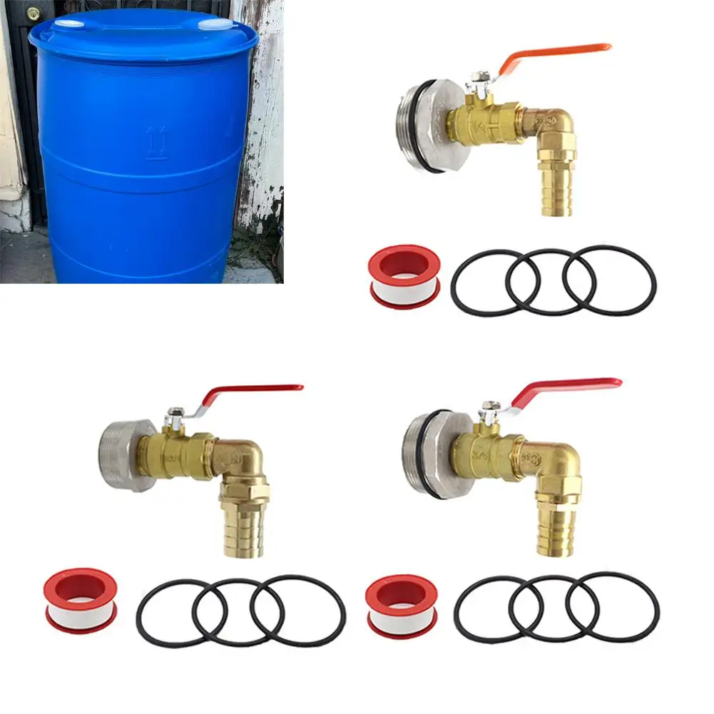 

Stainless Steel Outlet Valve Faucet With Sealing Rings And Tape, Leak-Proof Replacement Tap For 200L Oil Drums, Water Containers