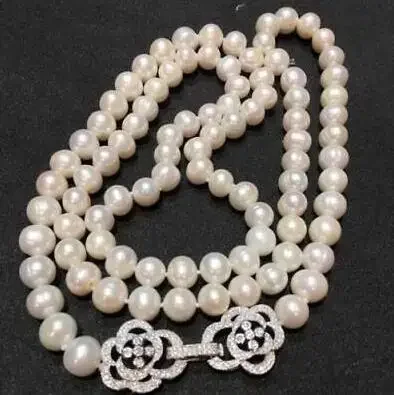 

elegant single strands 8-9 mm south sea white round pearl necklace 33inch