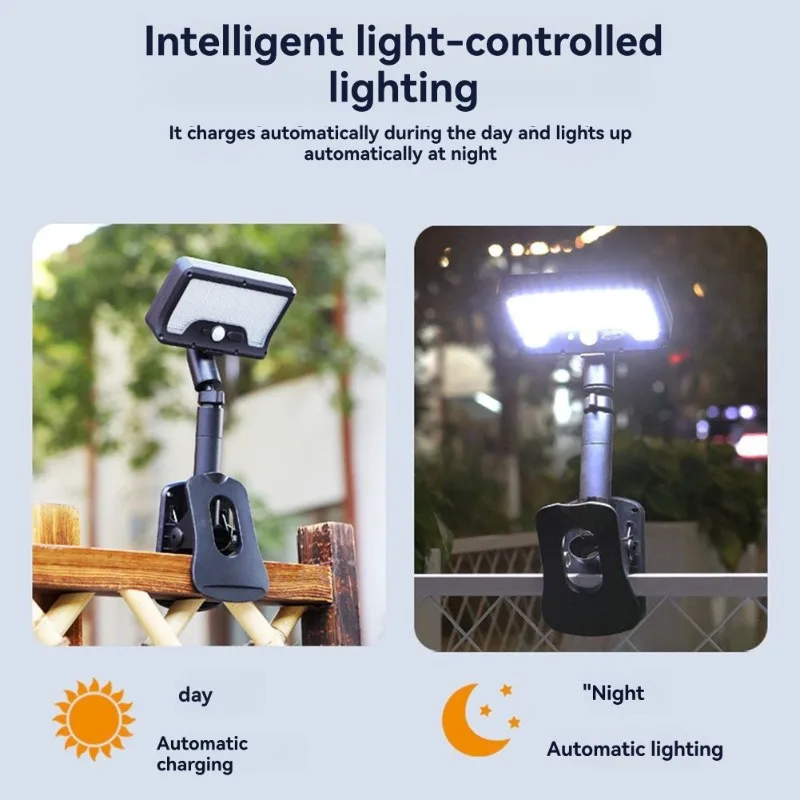 Solar Clip-On Motion Sensor Lights, LED Wall Lamp IP65 Waterproof For Outdoor For Camping Garden Yard Tent Street Light-AT30