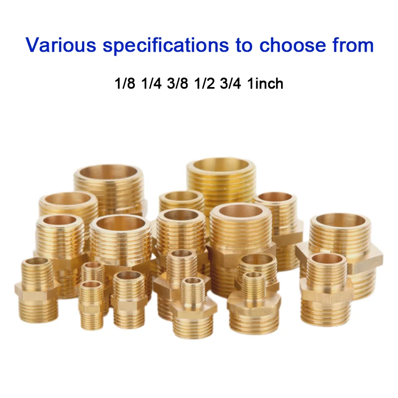 Brass Pipe Hex Nipple Fitting 1/8