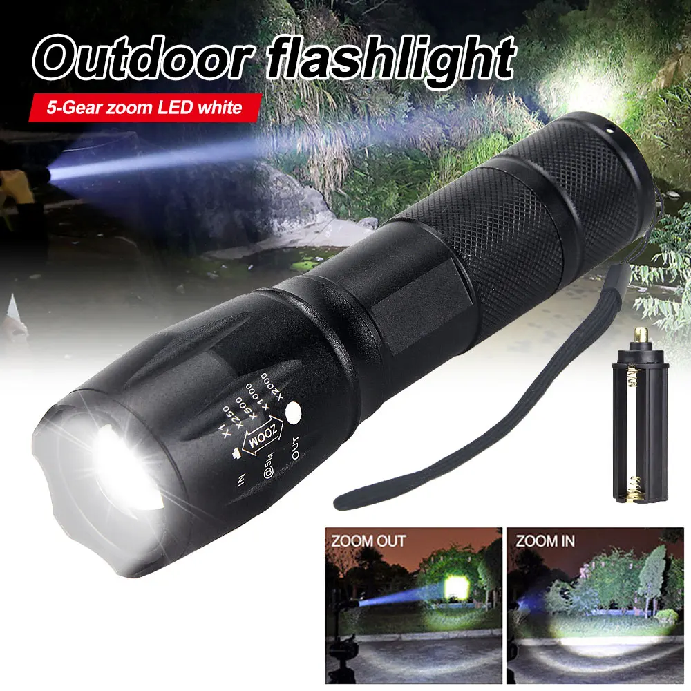 VASTFIRE Mini Zoomable Red/Green Hunting Flashlight 5 Modes Tactical Focusing Torch Waterproof IP65 Pocket Weapon Gun Light