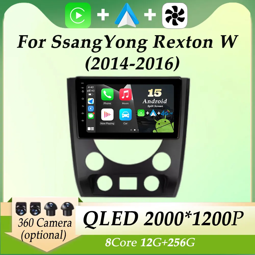 

Car Radio Video Audio Multimedia Player for SsangYong Rexton W 2014 - 2016 HD Screen Carplay GPS Navigation Split Screen WIFI
