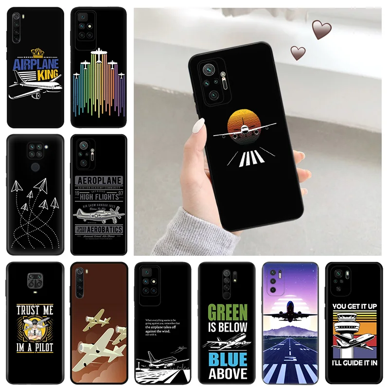 Silicone Soft Phone Case for Redmi 9c 9a 9i a1 a2 Plus k60e k50 k40 Note 9 Pro 9s 9t 8 8t 7 cc9 Airplane Aircraft Take Off Cover