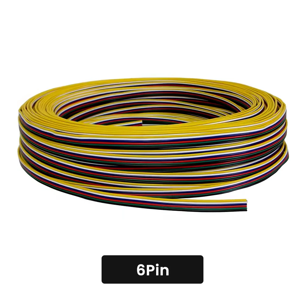 1m-50m 22AWG Led Wire Cable 2Pin/3Pin/4Pin/5Pin/6Pin Electric Power Wire For WS2812B WS2811 5050 2835 5730 LED Strip Light Car