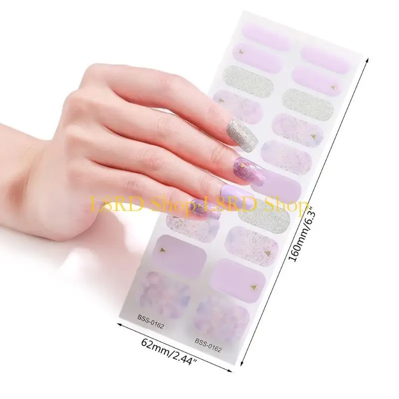 l8rd 20フィンガーフルラップマニキュアステッカー自己粘着性ネイルストリップネイルデカール女性のためのアクセサリーdiyネイルアート