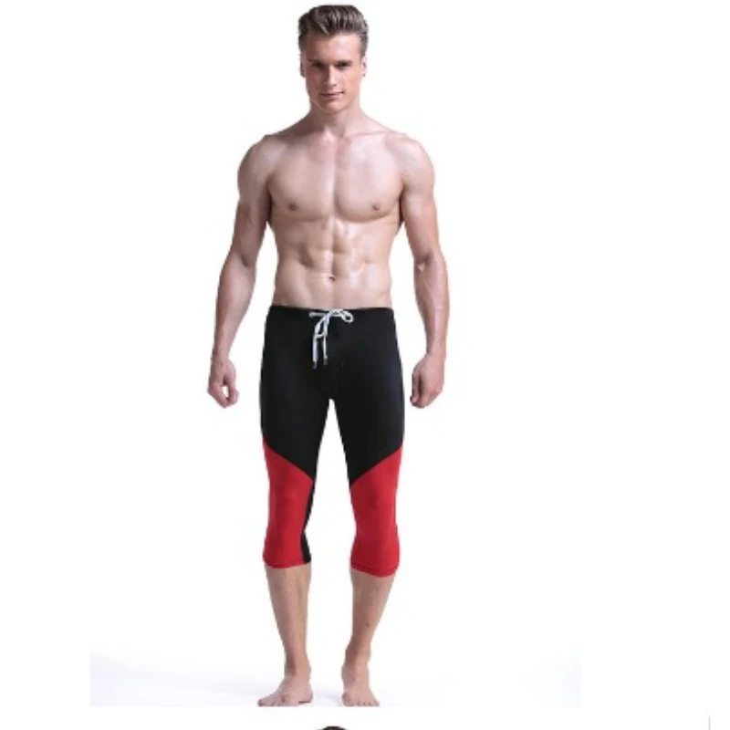 New Sports Men's Shapers Cropped Pants Fitness Swimsuit Shorts Thin Male Breathable Beachwear Intimate Pants Seaside Tight Pants