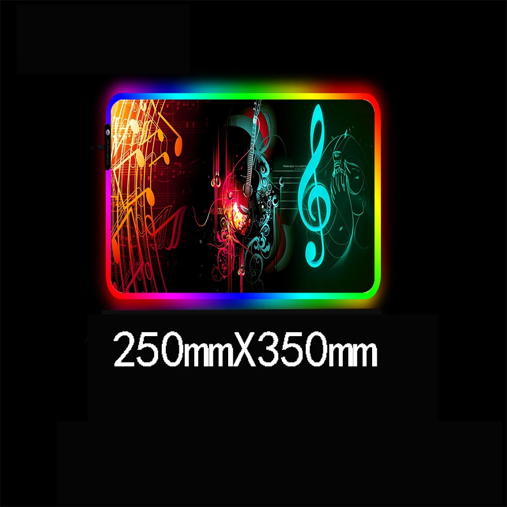 Musical Note Gaming Mouse Pad RGB Locking Edge Mouse Pad PC Computer Laptop LED Backlit Keyboard Pad CS GO Dota 2 Lol Gamer XXL