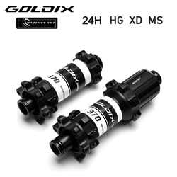 GOLDIX M370 Bicycle Hubs 24 Hole Straight Pull Spoke 6-bolt Disc Brake Mountain Bike Bearing Hub Ratchet 36T HG/XD/MS Hub Body
