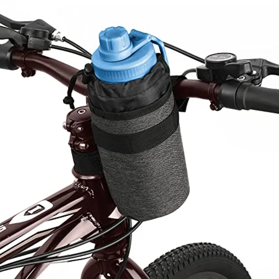 

Insulated bike water bottle holders for cycling use, neoprene material, black color, maintains bottle temperature and universal