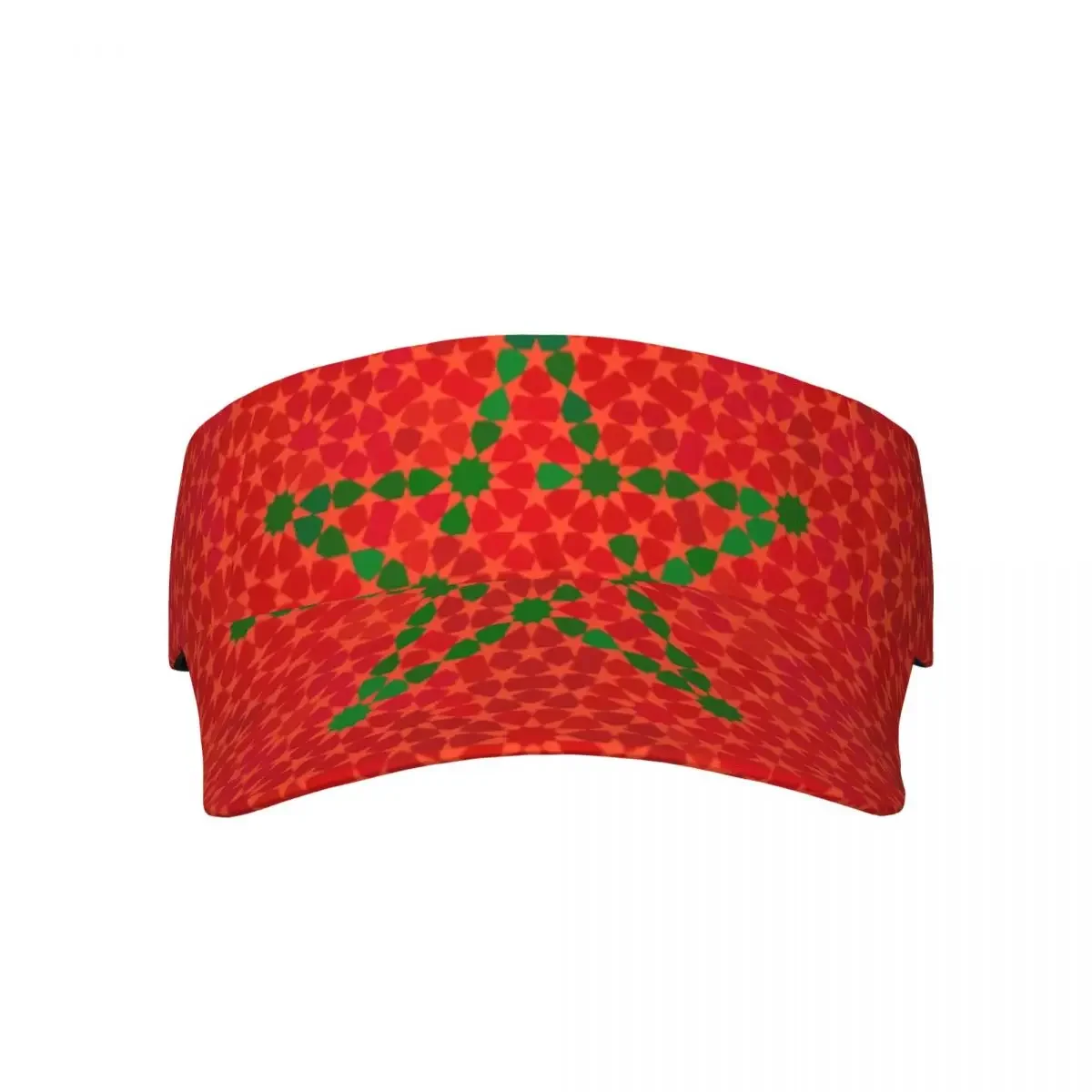 Sports Sun Cap Adjustable Visor UV Protection Top Empty Tennis  Running Hat Morocco Flag With Traditional Moorish Ornament