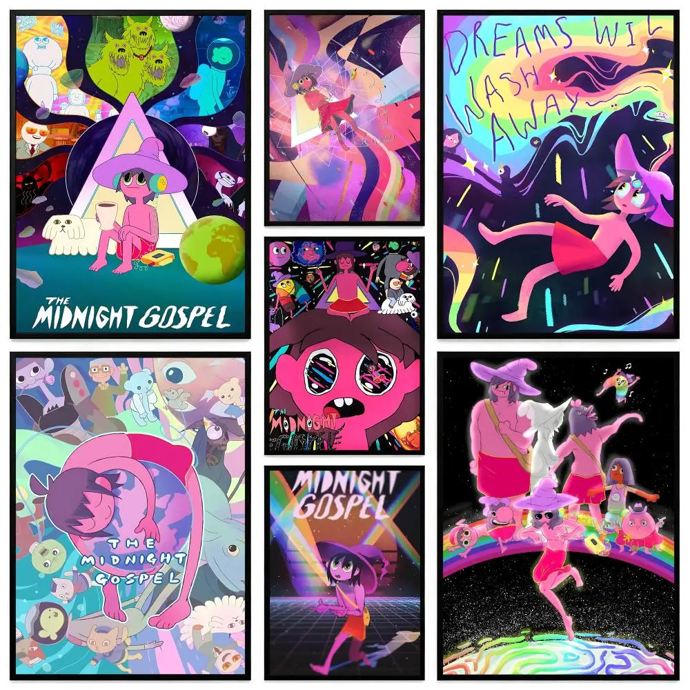 cartoon The Midnight Gospel Poster Poster HD Frameless Preppy Style Wall Art Home Decor For Living Room Bedroom Gift