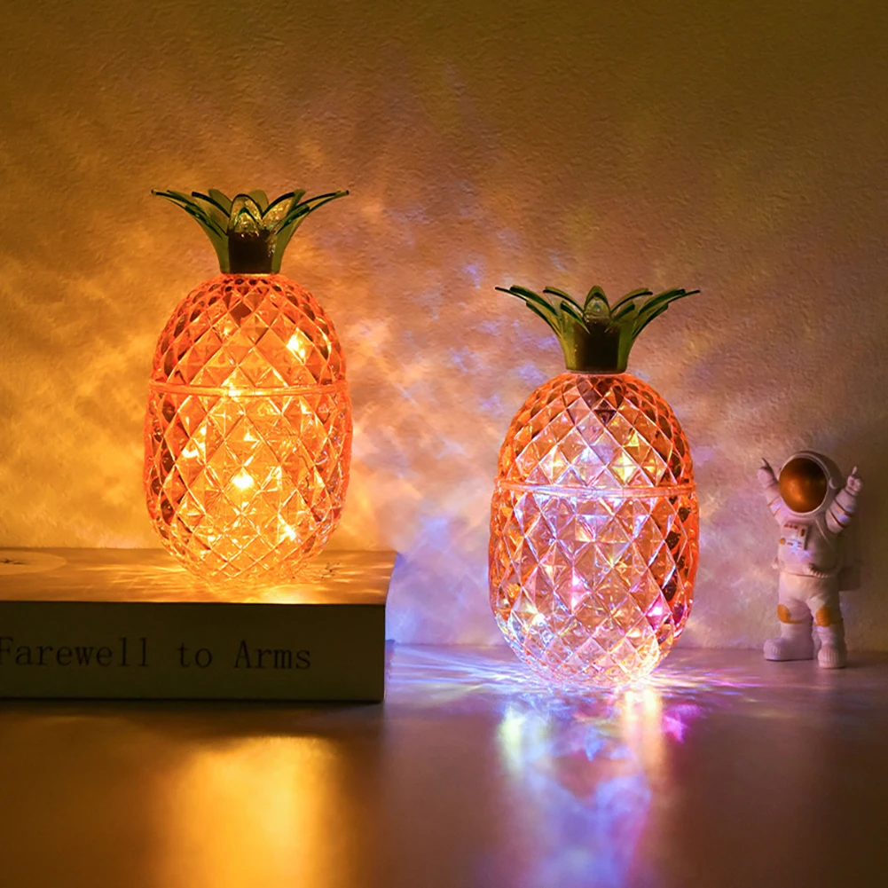 New Pineapple LED Night Light Button Battery Operated Lamp Gift for  Kid's Room Home Decoration Bedside Lamps