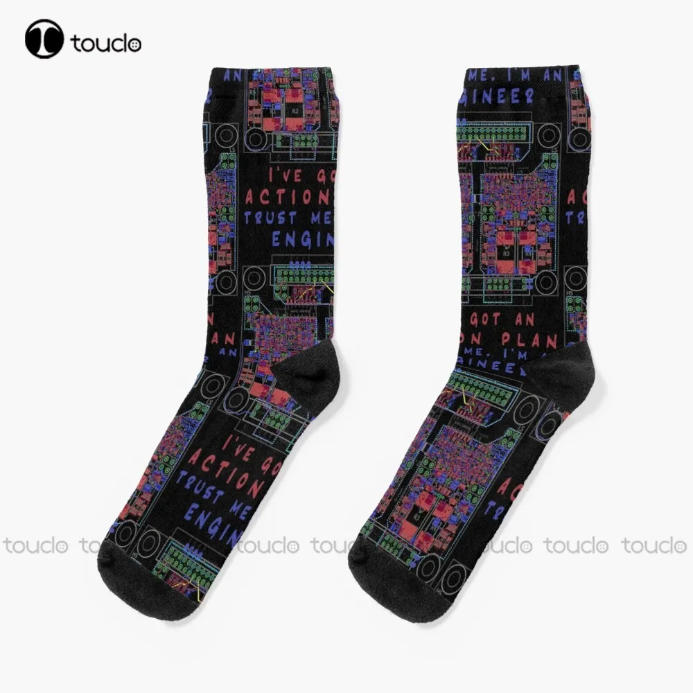 Trust Me I'M An Engineer I'Ve Got An Action Plan! Socks Baseball Socks 360° Digital Print Unisex Adult Teen Youth Socks Gift