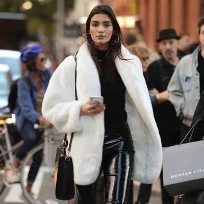 للإناث نمط سيدة ايكو معطف الفرو الأبيض الشتاء المرأة سترة الفراء الاصطناعي سميكة المتضخم رقيق معطف الفرو فو