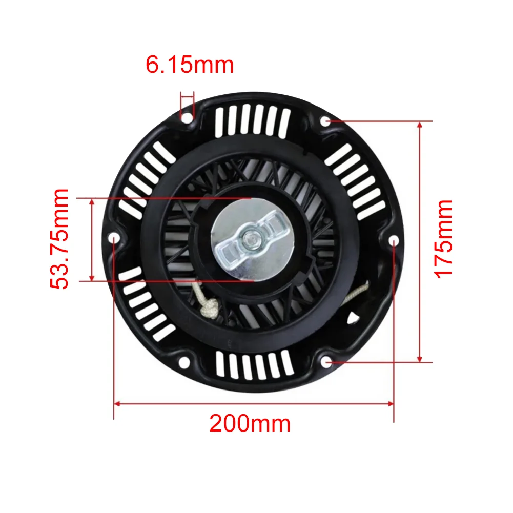 Pull Start Assembly Recoil for starter Generator Maintenance Black PA6 ...