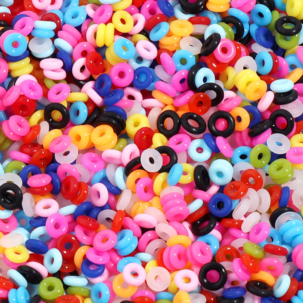 100pcs Multi Color Silicone Rubber Stopper Rings O Ring Positioning Spacer For DIY Bracelet Necklace Jewelry Making Accessories