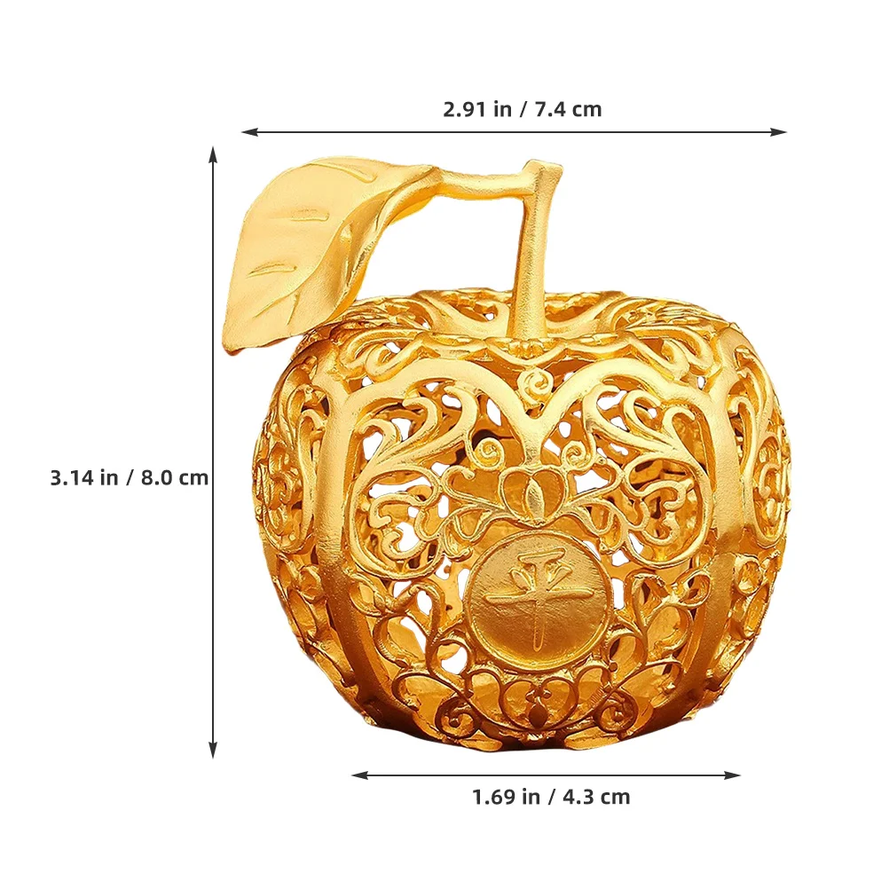 منحوتة معدنية أنيقة لتزيين عيد الميلاد قطعة مركزية لطاولة المكتب المنزلي زخرفة التفاح الاصطناعي