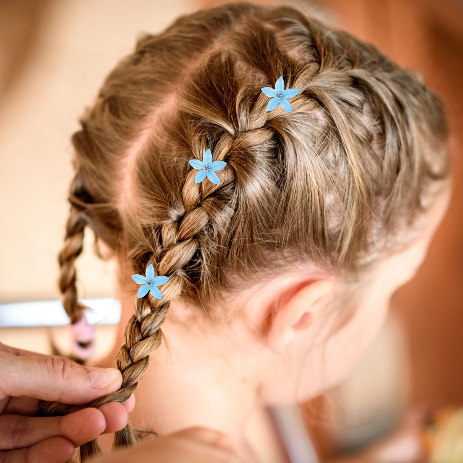 

10 Pcs Children Hair Clips Mini Flower Barrettes Delicate Accessories Girls Metal Small Claw Thick Hair Styling Travel Office