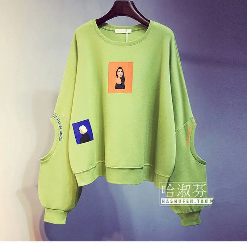 Fashion Pullovers Women Spring Autumn Thin Tops 2024 New Korean Style Capless Long Sleeve Sweatshirts Short Loose Pullover Woman