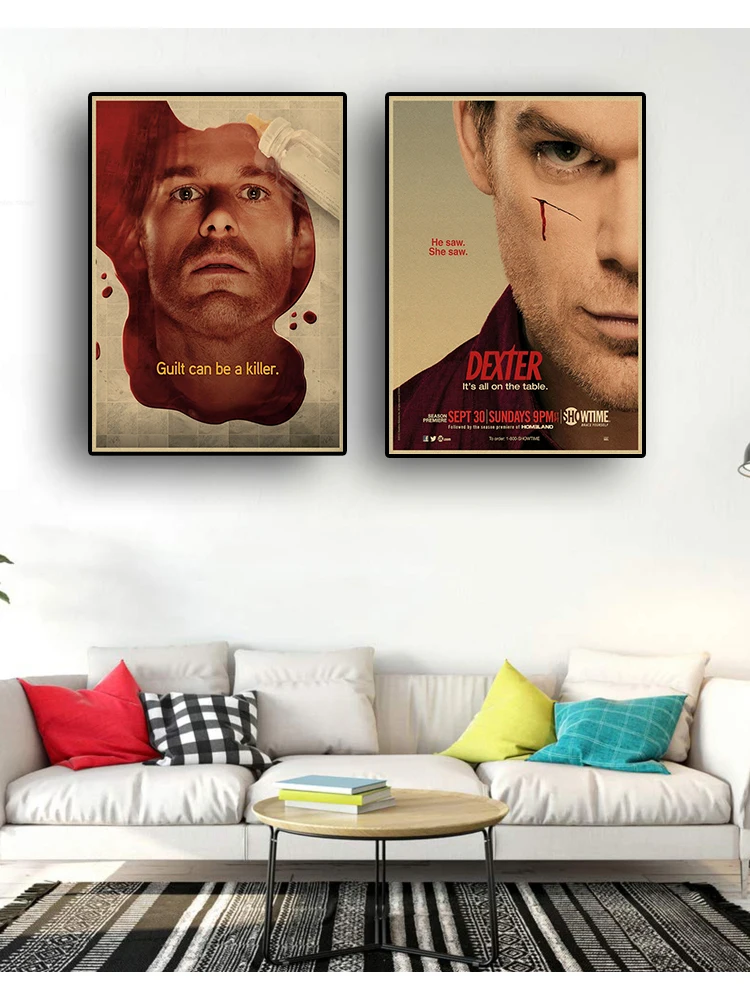 Dexter Morgan TV horror series vintage kraft poster vintage art living room home decoration painting