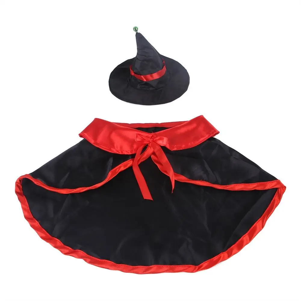 

Dog Accessories Cloth Pet Witch Cloak Black/Red Soft Halloween Pet Cloak Decorative Dog Witch Costume Christmas
