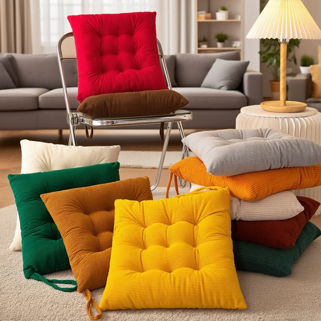 

NEW 1PC Four Season Thick Solid Color Corduroy Cushion/ Seat Pads Cushion Chair Garden Cushion on Office Dining Kitchen Use 방석