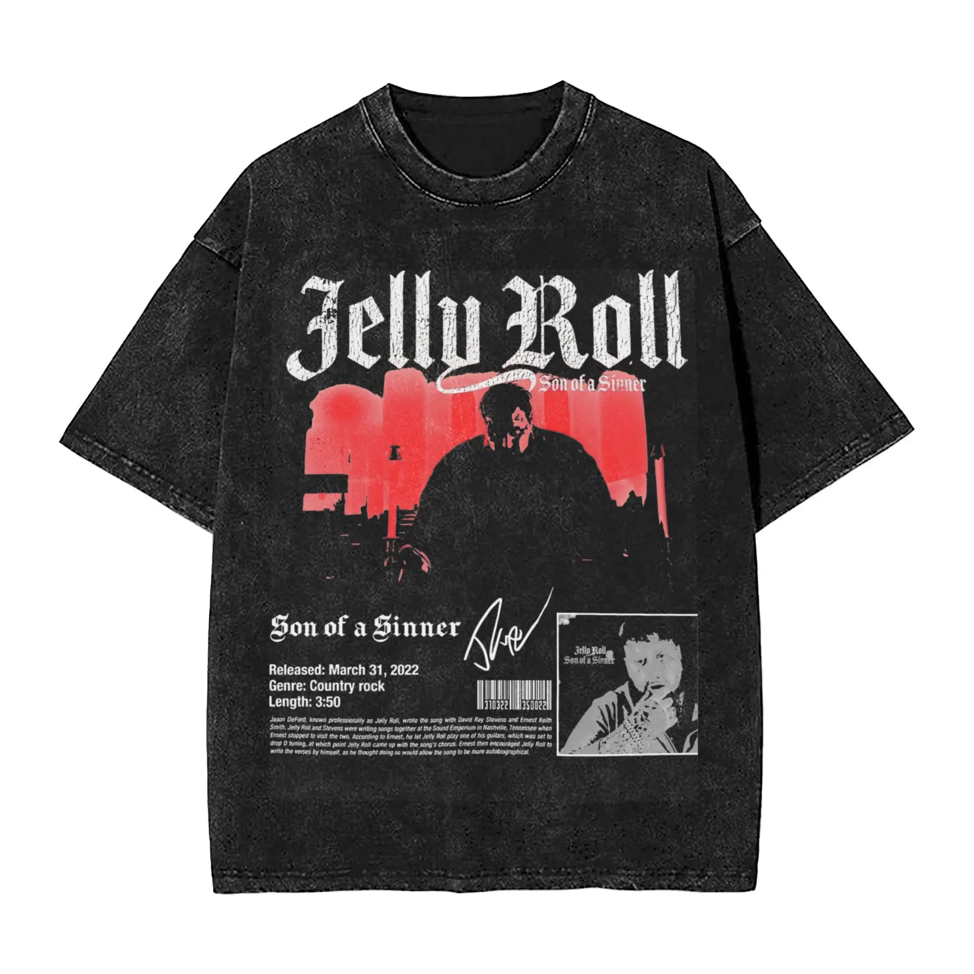 Men Women Wased T-shirts Jelly Roll Rapper Singer Print T Shirt Outfit Harajuku Country Music Tees