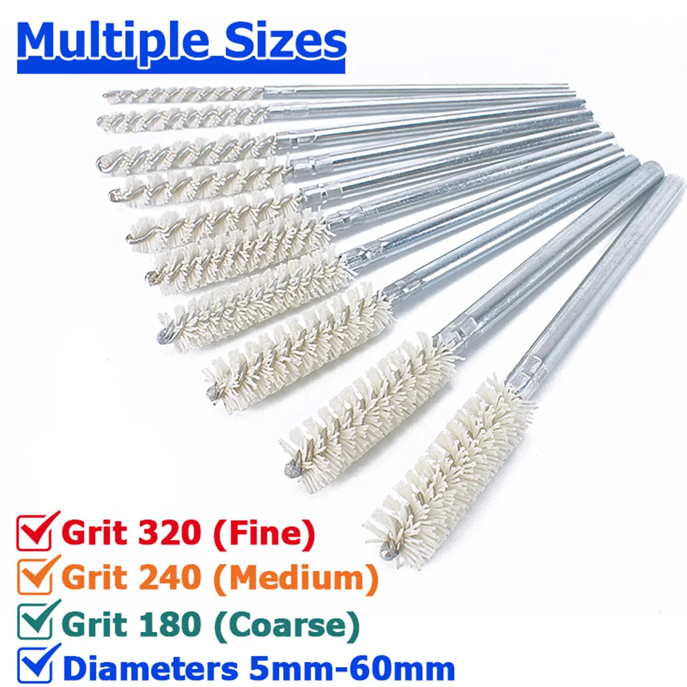 Spazzole per tubi in nylon abrasivo in ceramica Diametro interno Crosshole Sbavatura Preparazione superficiale Rimozione ruggine Lucidatura Pipeline Power Drills