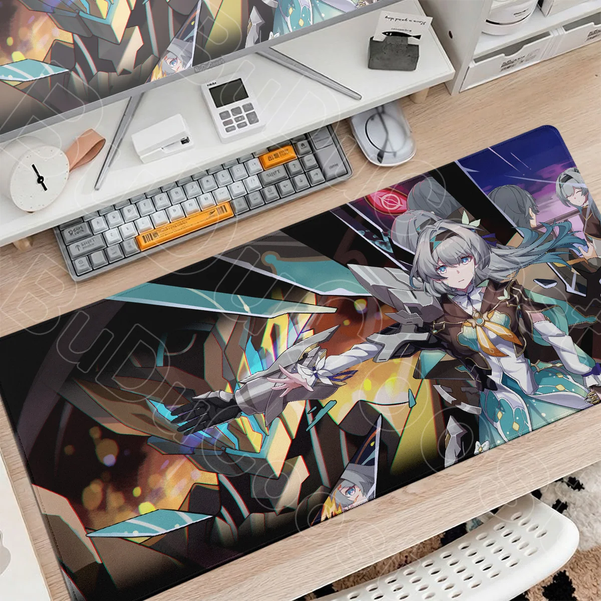 New Honkai Star Rail Firefly Gaming Keyboard Mat 90x40cm Large Mousepad PC Desktop Decorat Carpet XXL Anti-slip Office Desk Pads
