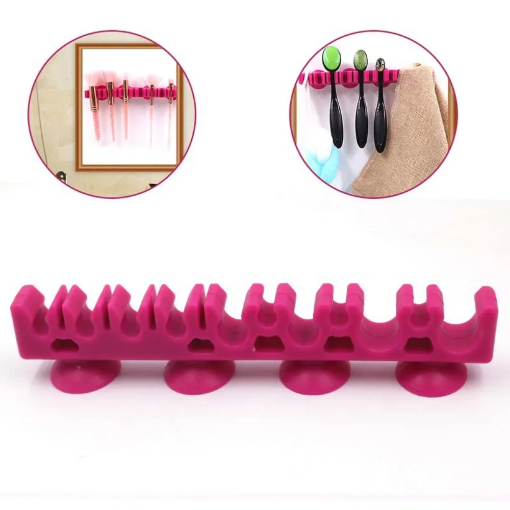 Soporte para brochas de maquillaje, estante para brochas portátil, estante de secado para brochas de maquillaje, accesorios para herramientas de maquillaje, estante de almacenamiento de silicona