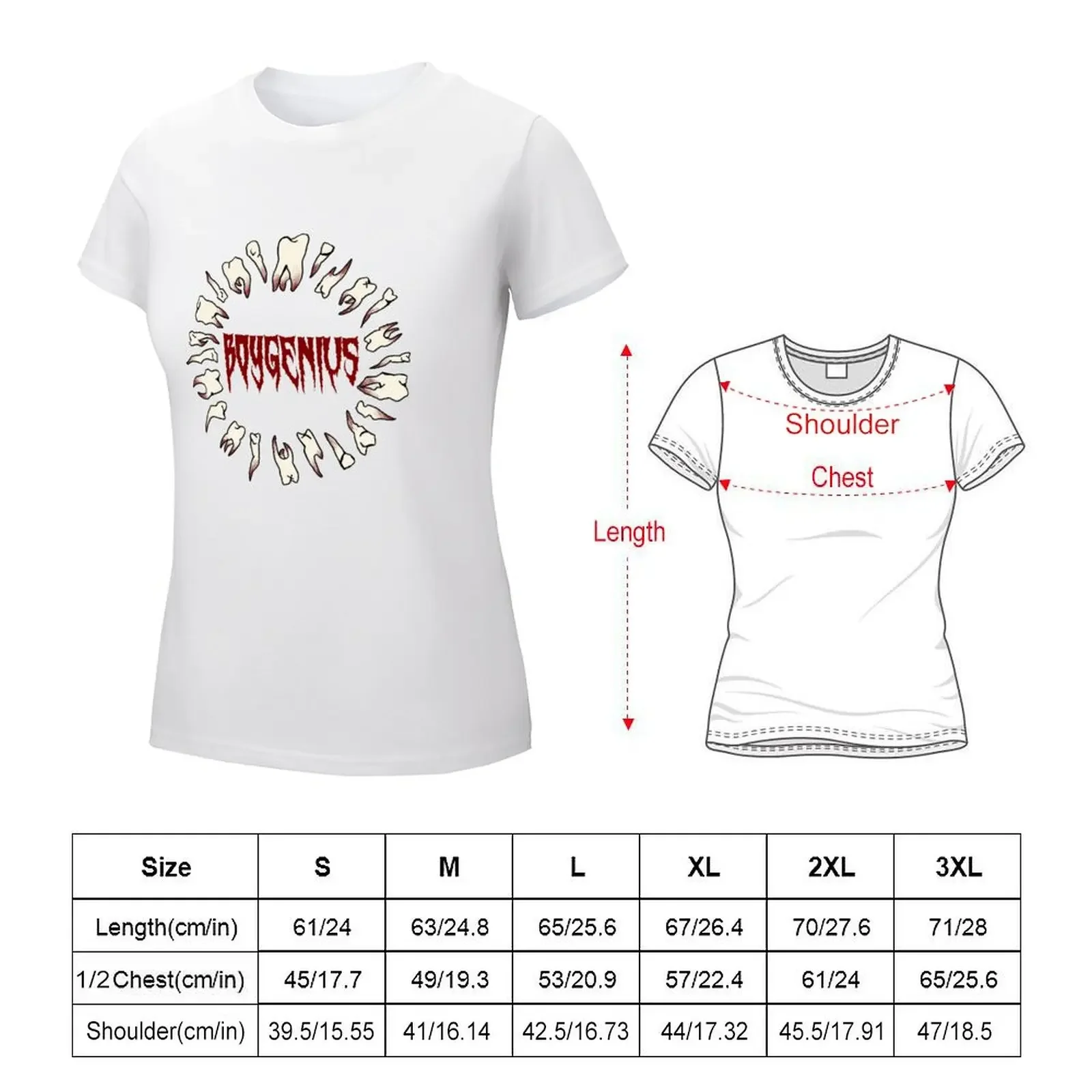 Boygenius tooth frame in red T-shirt animal print shirt for girls shirts graphic tees female t shirts for Women loose fit