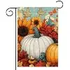 Fall Pumpkin Garden Flag 12x18 Inch Double Sided Thanksgiving Yard Decor jjp
