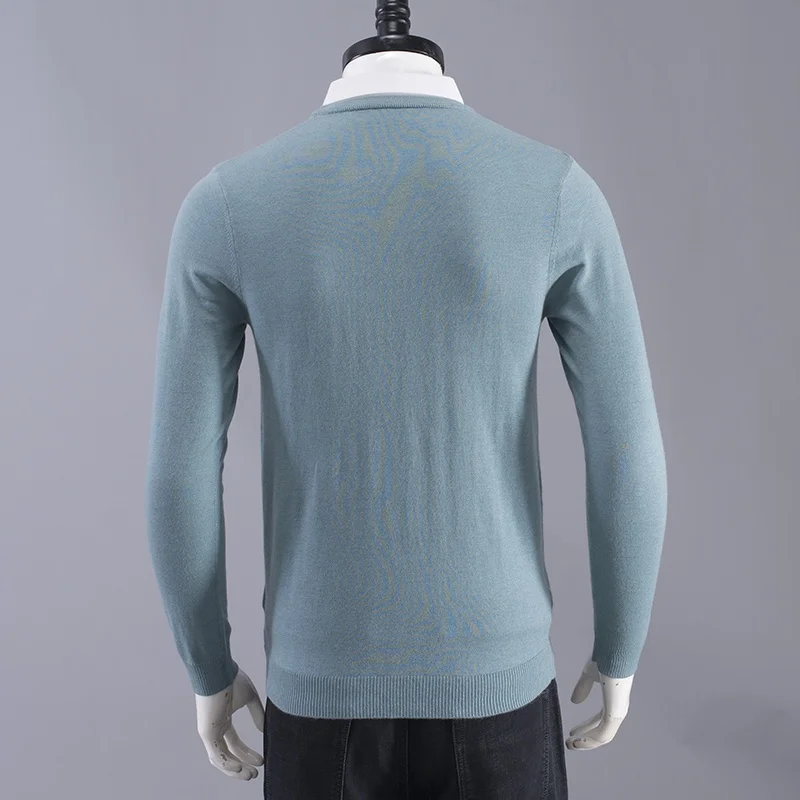 

Youth Casual Knitted irt Tagl Design Casual Sweater with irt Collar Base Layer Faionable Autumn Trend Long Sve