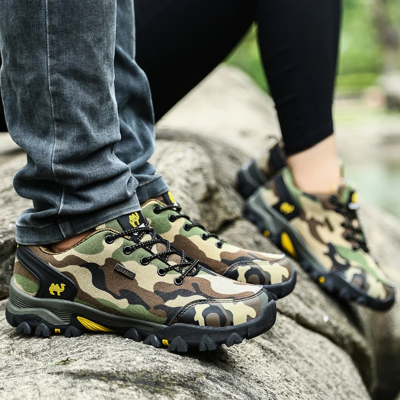 Camouflage Outdoor Camouflage Shoes Men Summer Couple Flat Soft Fashion Hiking Shoes Women Trail Running Shoes Army Green Winter