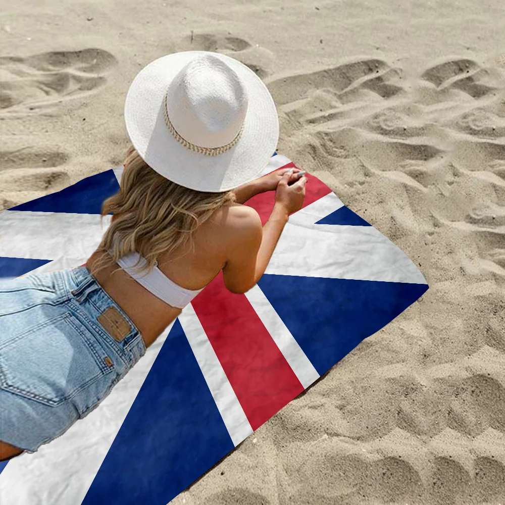 UK England Flag Big Microfiber Beach Towels Quick Dry Towel Sand Beach Towels Pool Towel for Travel Swim Pool Yoga