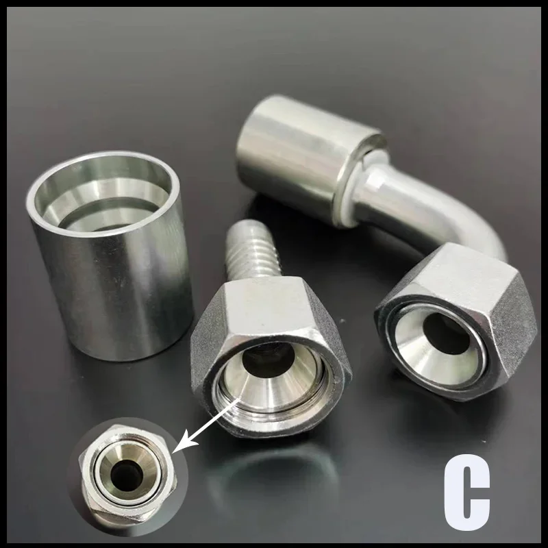 MeaccelercelerM10-M42 de joint hydraulique de tuyau à haute pression au tuyau 6mm-25mm, raccord de tube barbelé, raccord de gaine de compression de