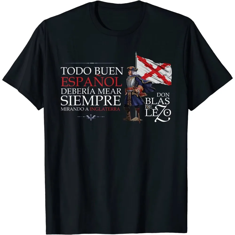 

Blas De Lezo Frase Camiseta Men T-Shirt Short Sleeve Casual Cotton O-Neck Summer Men's Clothing 2026 Summer