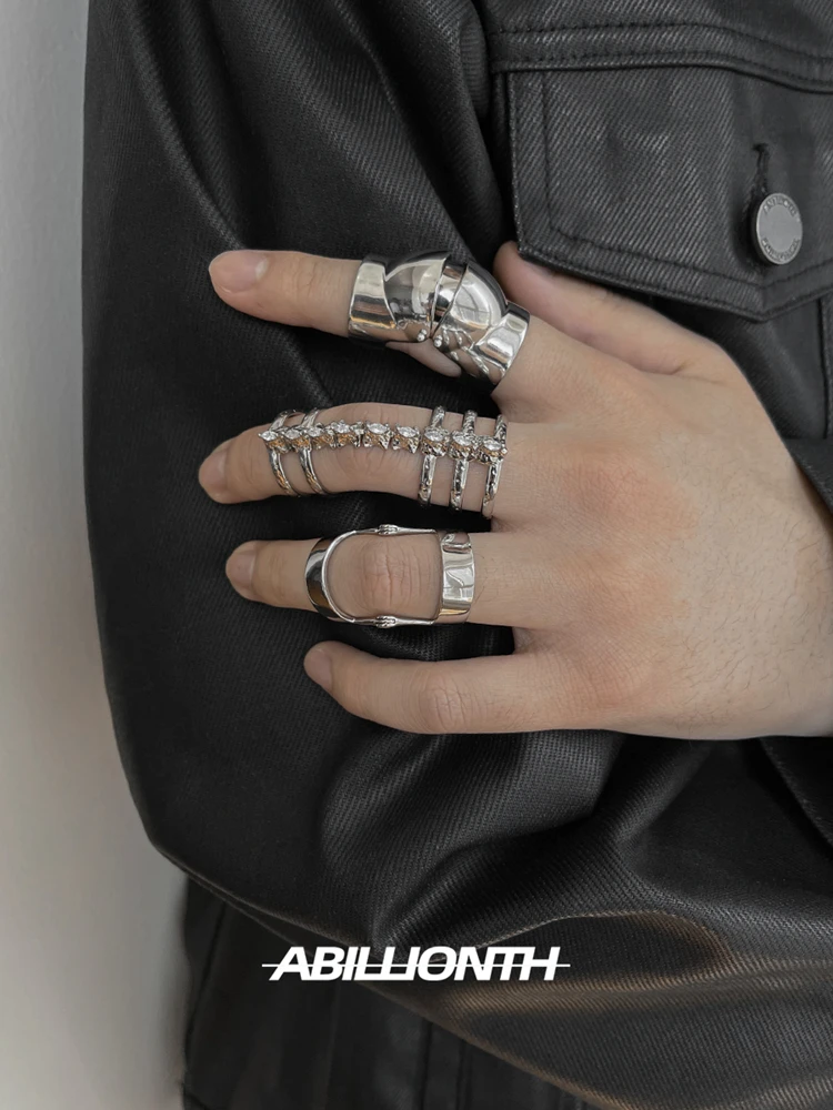 Punk Armour Rings Punk Gothic Rock Scroll Joint Armor Knuckle Knight Metal Multilayer Finger Rings Cosplay Jewelry