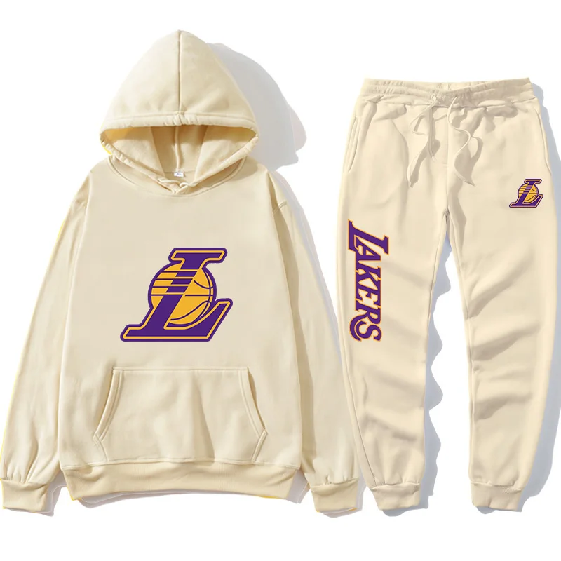 Autumn Winter Fashion Men\'S Women\'S Sports Suits Team Printing Hoodie Set Couples Tracksuit Hooded Basketball Sweatpants Suit