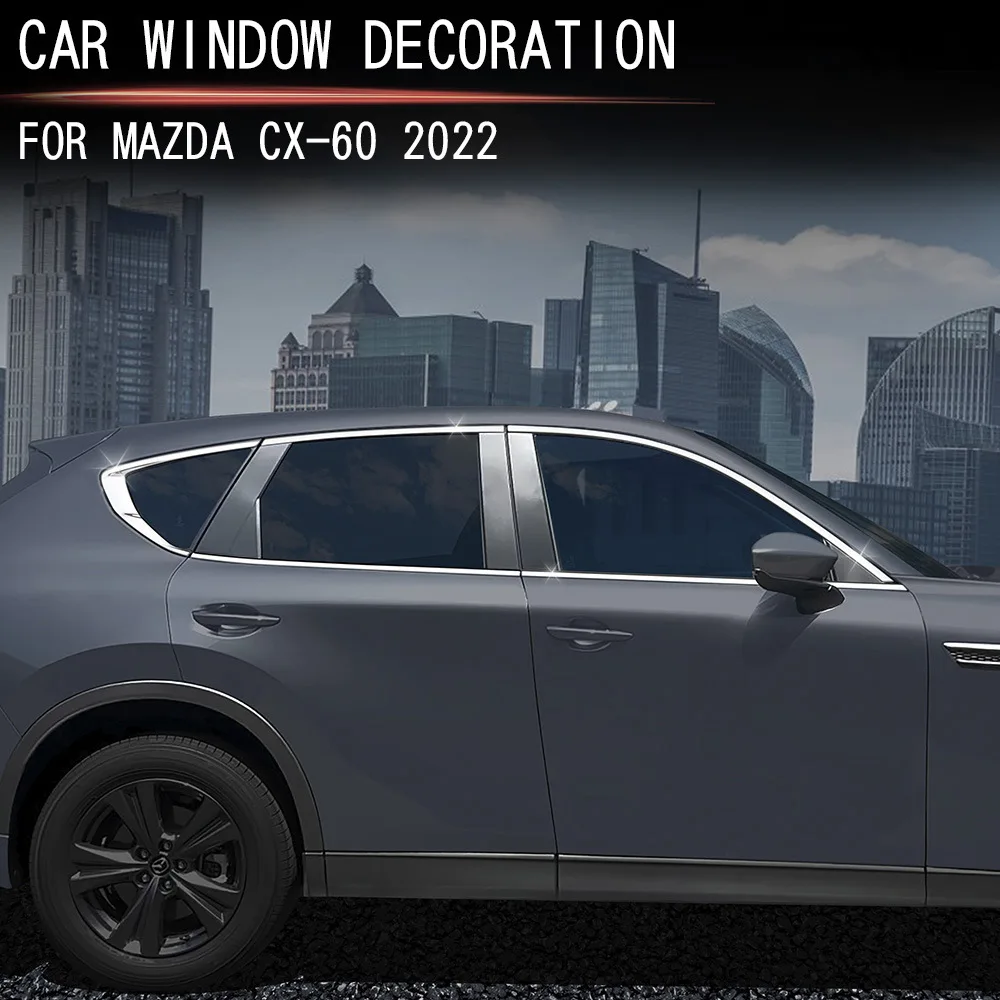 

For Mazda CX-60 2022-2025 High quality stainless steel window trim Car Styling