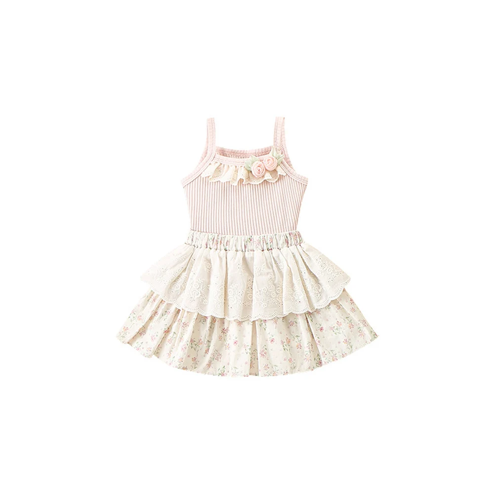 Summer new born baby girl's clothes outfits sets camisole T-shirt floral skirt suits for infant baby girl's clothing beach sets