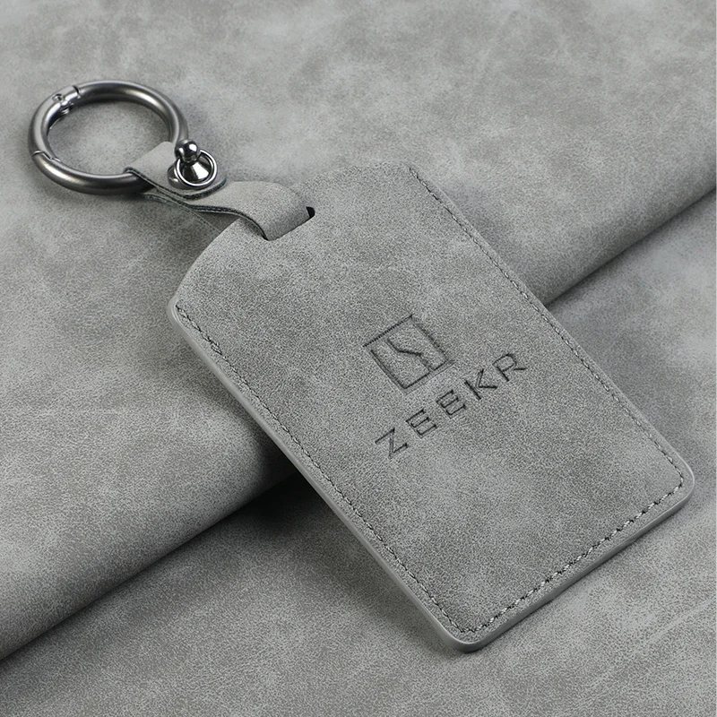 Suede Car NFC Card Key Case Cover Key Bag Shell Holder Protection Keychain For ZEEKR 001 Smart Remote Keyless Stying Accessories