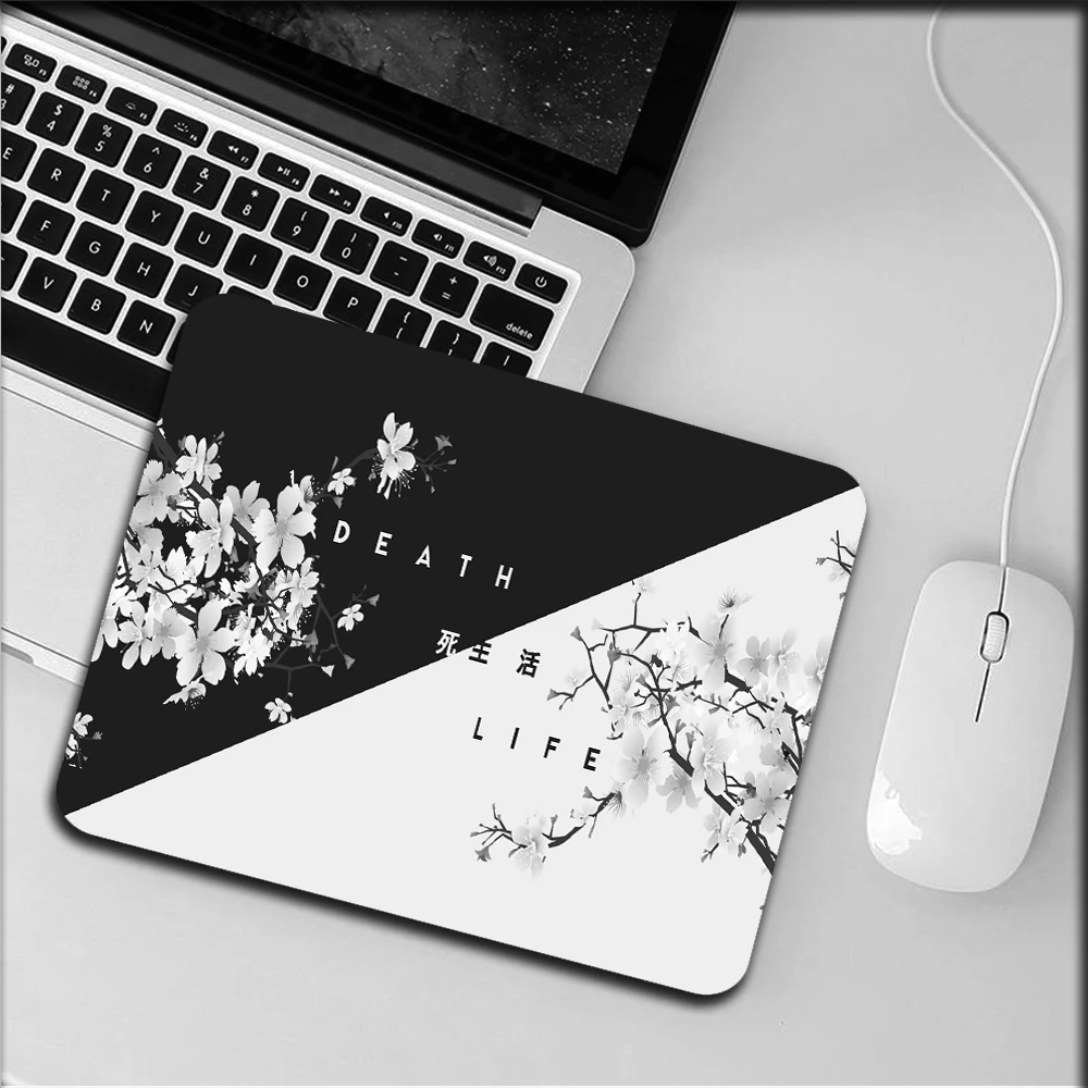 XGZ Black and White Cherry Blossom Gaming Mouse Pad Laptop Large Mouse Pad Gamer Accessories Keyboard Desktop Carpet Mouse Pad