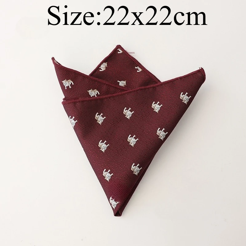 Vintage Suit Pocket Square With Fish And Motorcycle Jacquard Pattern Elegant Accessory For Business, Wedding And Banquet Gift