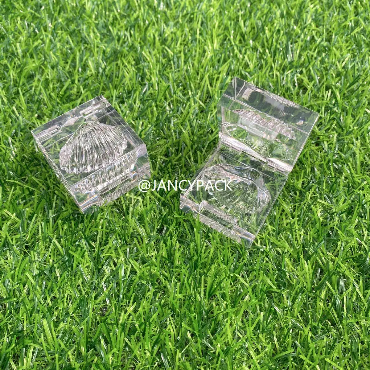 3g new Full clear heart shell shape empty lip balm cream case container small mini lip scrub jar