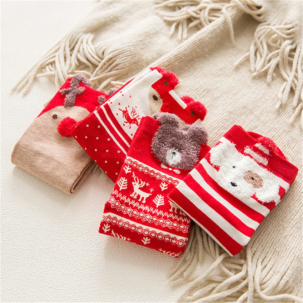 3 Paare/los frauen Casual Winter Weihnachten Socken Deer Fuchs Bär Hund Elch Baumwolle Cartoon Warme Weiche Sokken Weihnachten Geschenk dropship – Detail 7